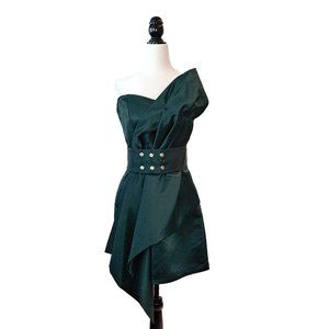 Women sweet heart-neckline strapless bustier asymmetric cocktail dress NWT